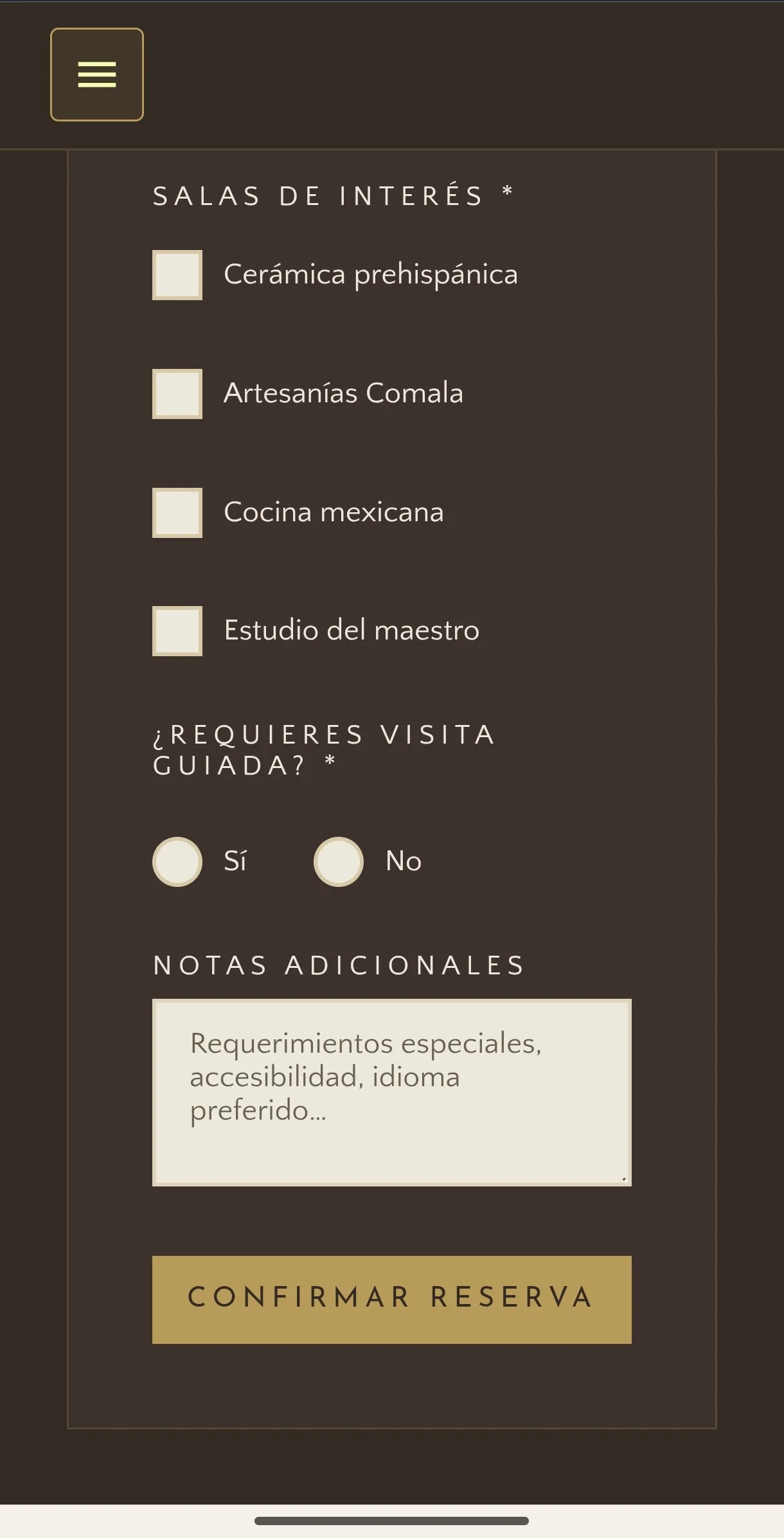 Mobile UI showing accessible form buttons and checkboxes
